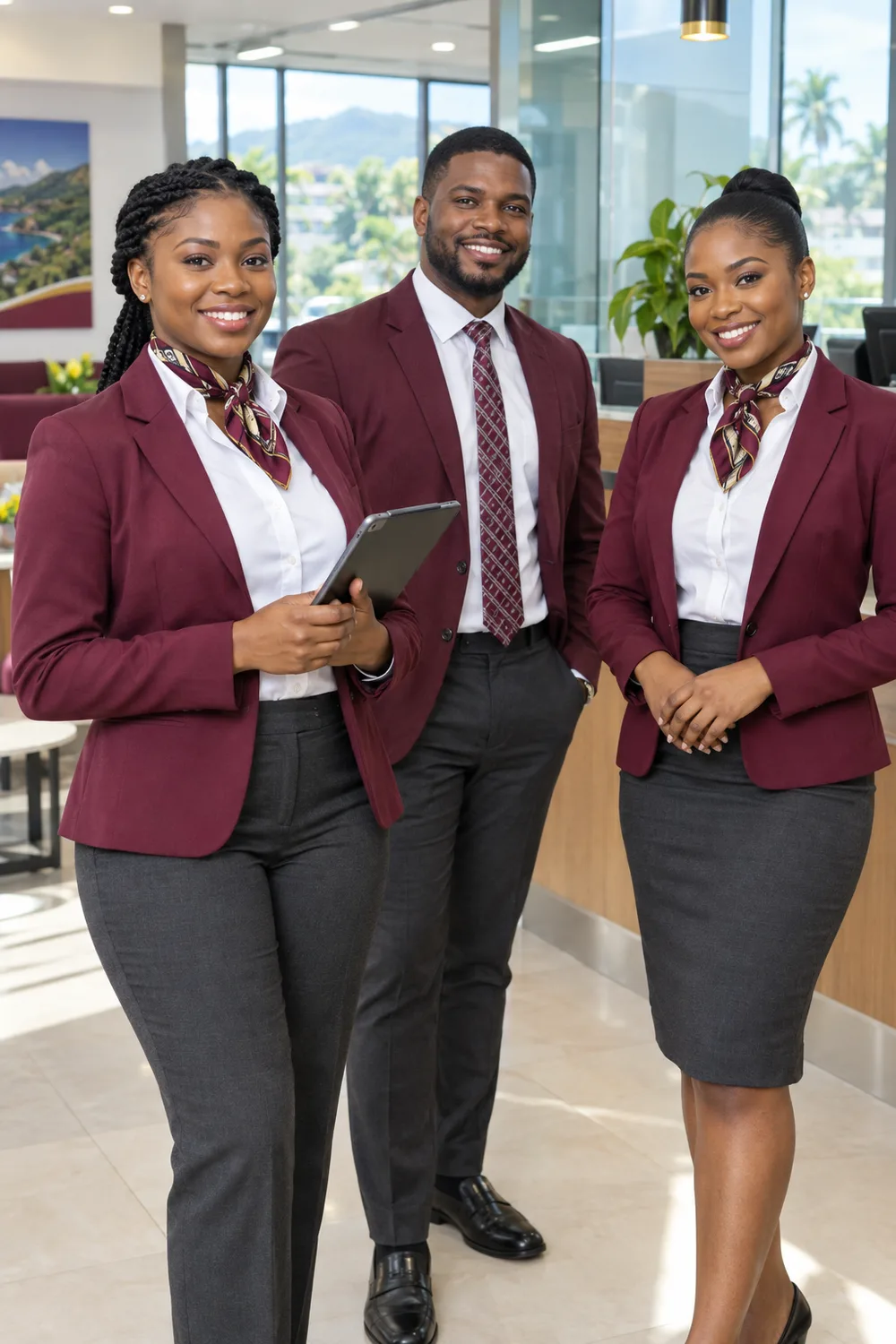 Corporate and Finance staff in J&J uniforms