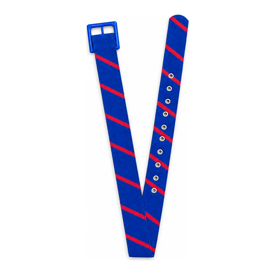 Royal blue with red stripes belt made by J&J United