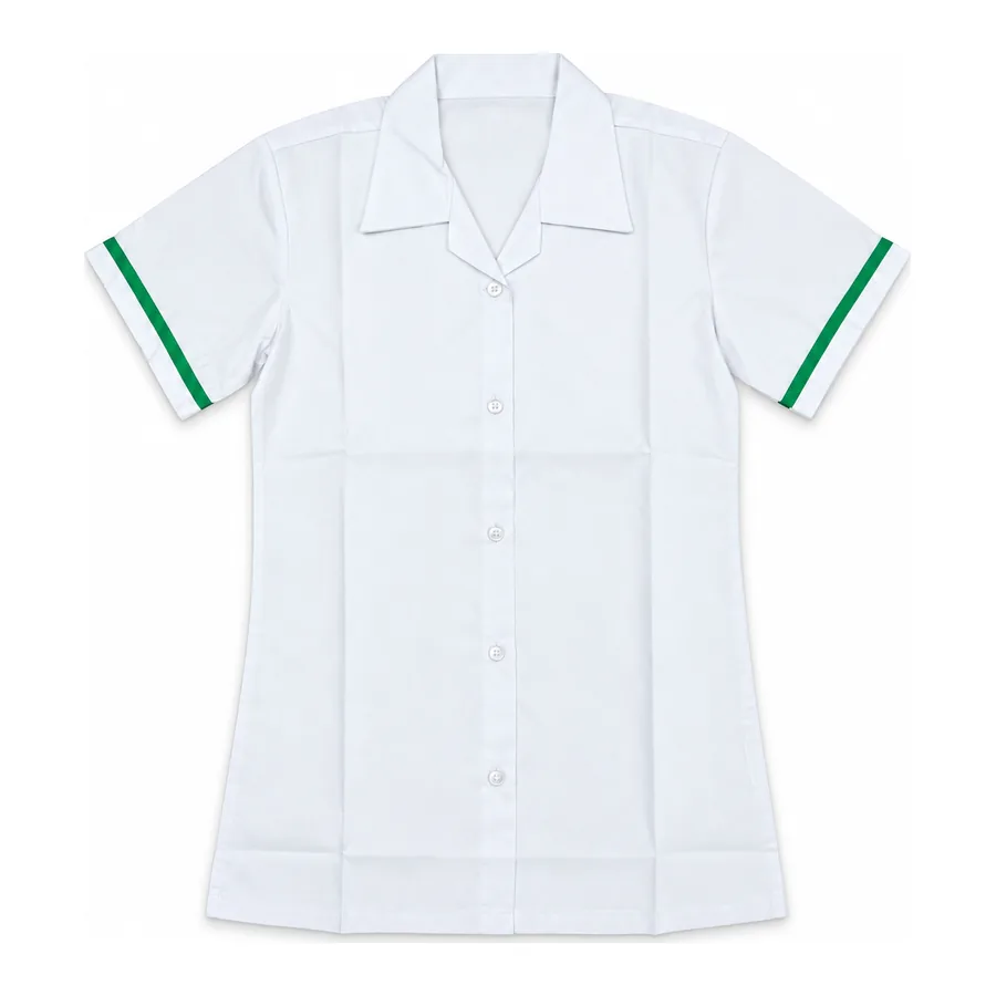 White with green stripe blouse made by J&J United