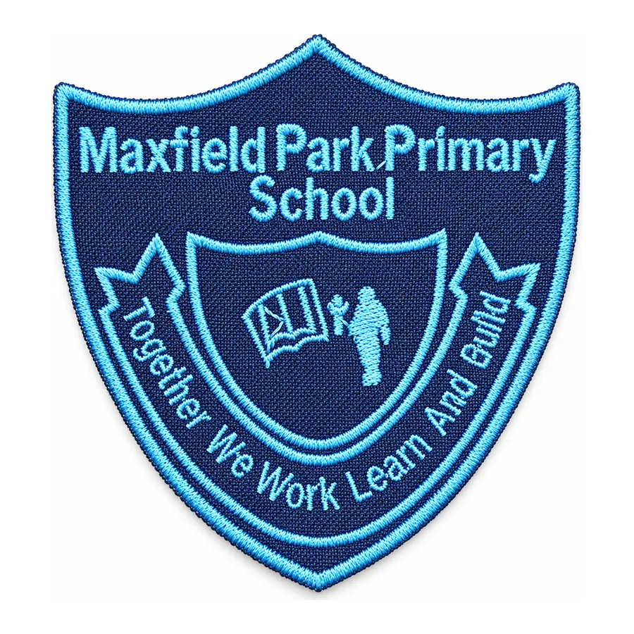 Blue embroidered crest made by J&J United
