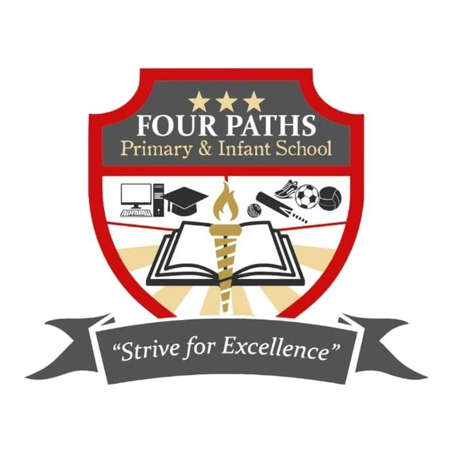 Red, navy and gold embroidered crest made by J&J United