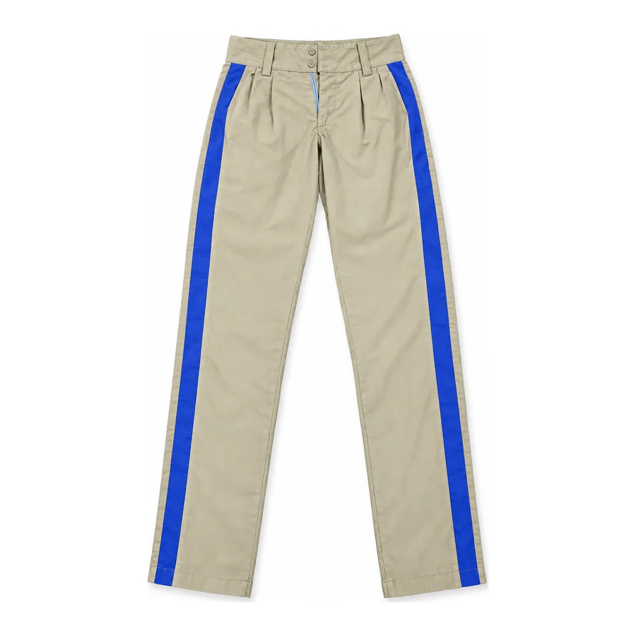 Khaki with blue stripe pants made by J&J United