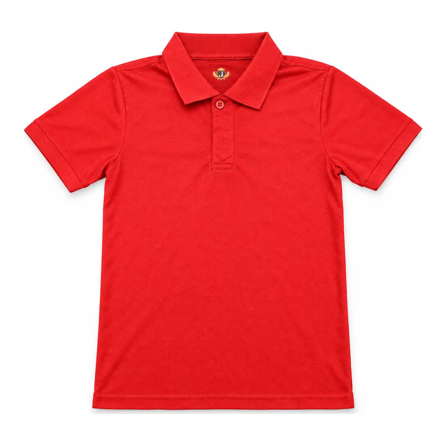 Red polo shirt made by J&J United