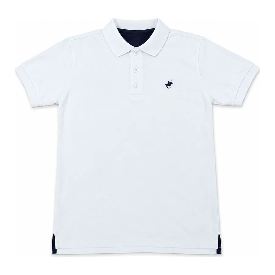 White polo shirt made by J&J United
