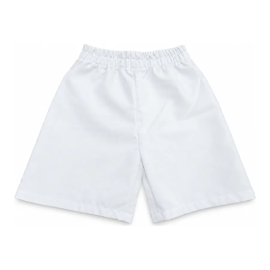 White PE shorts made by J&J United