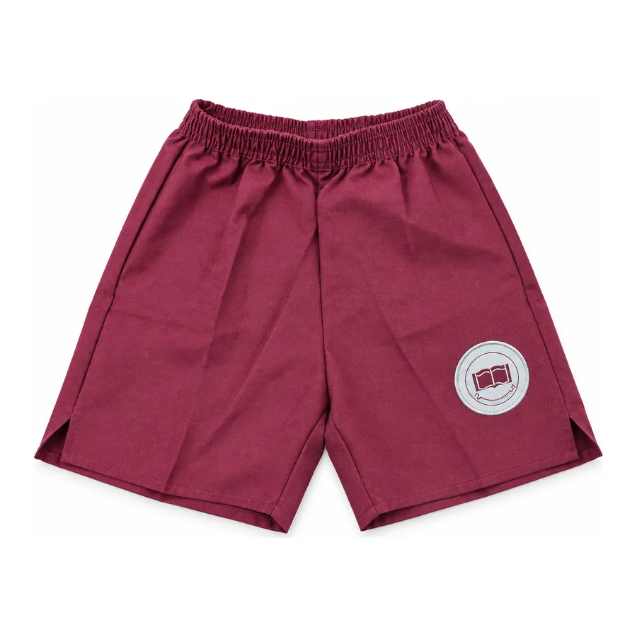 Maroon PE shorts made by J&J United