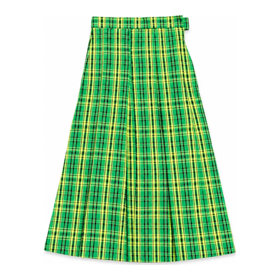 Green and yellow plaid skirt