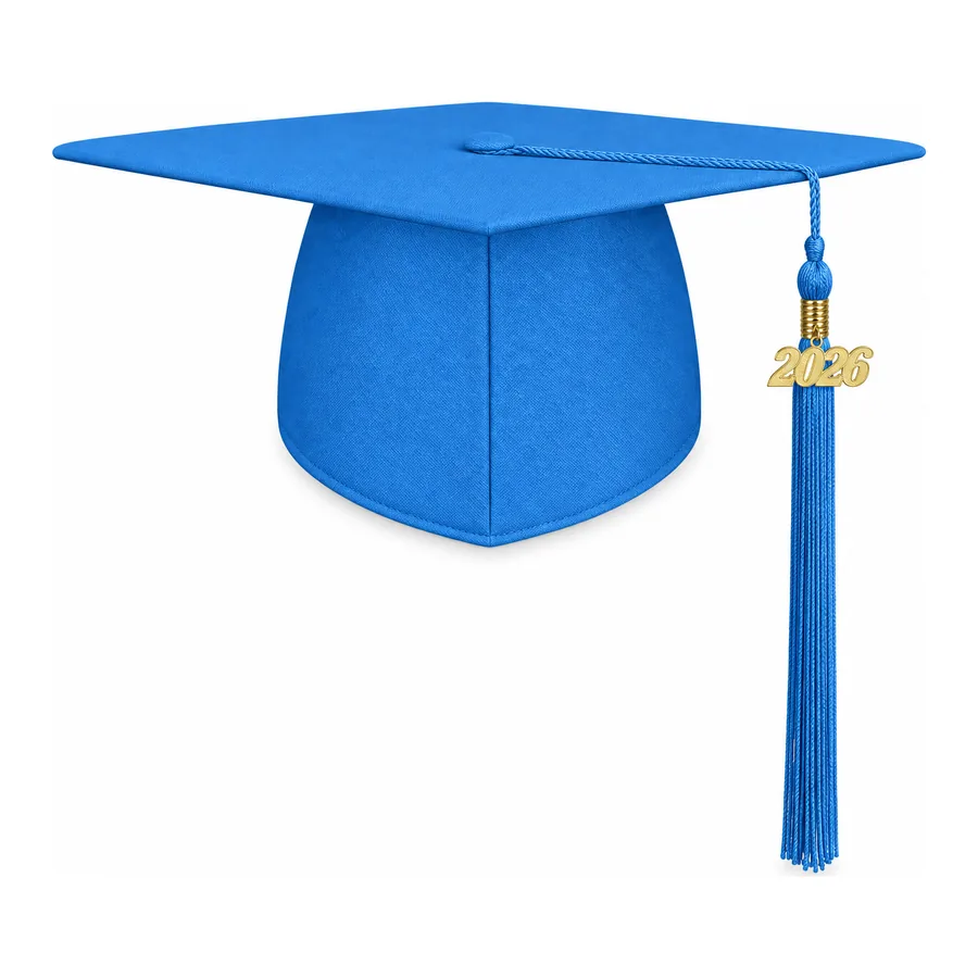 Light royal blue graduation cap made by J&J United