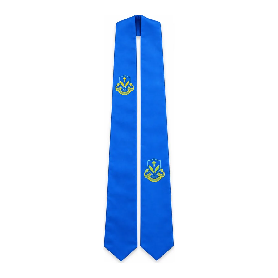Royal blue graduation stole made by J&J United