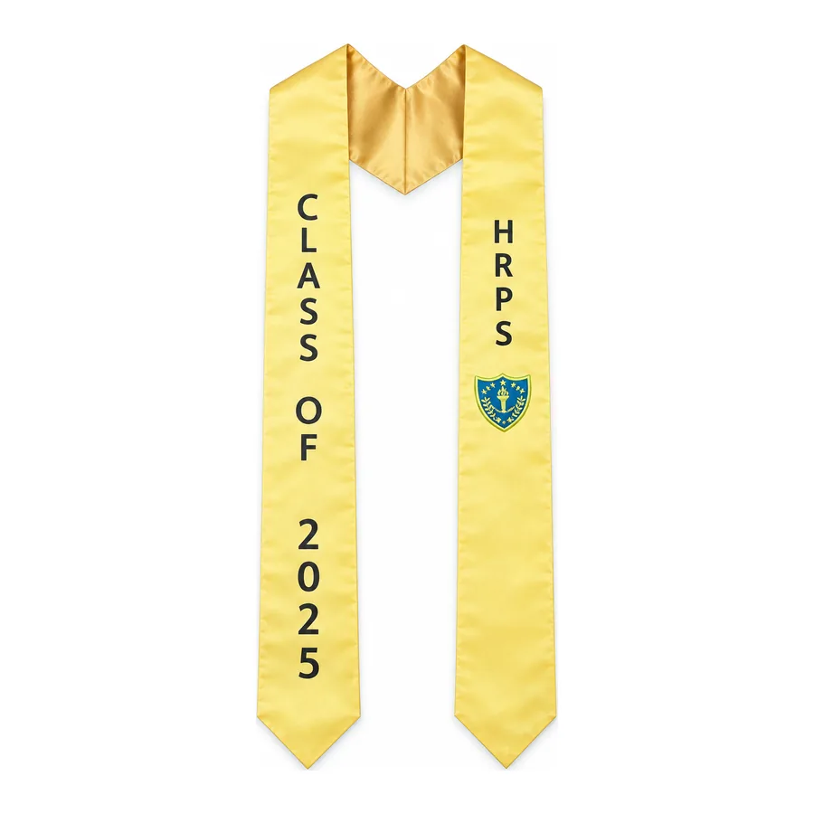 White with yellow graduation stole made by J&J United