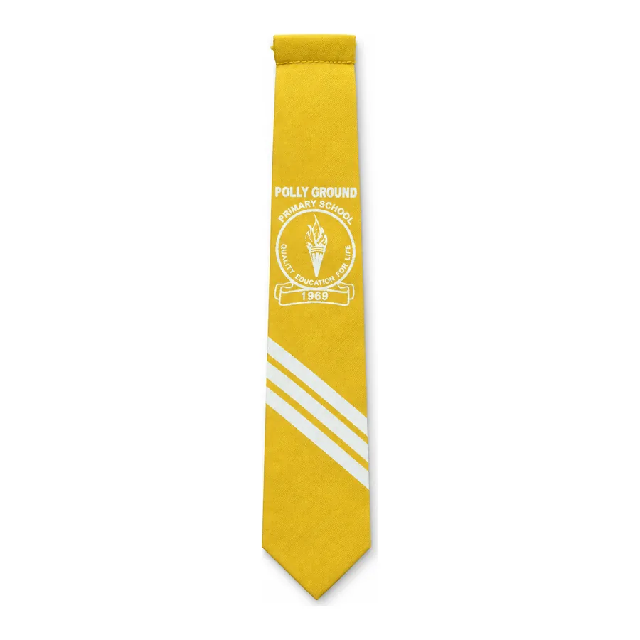 Yellow with white stripes tie made by J&J United