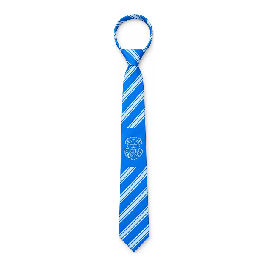 Royal blue and blue-white stripe tie