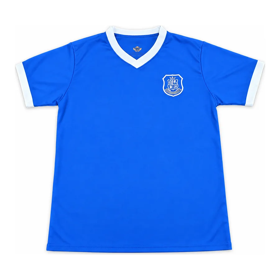 Royal blue with white trim PE t-shirt made by J&J United