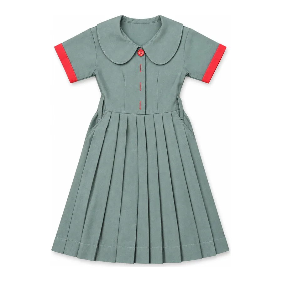 Grey with red trim tunic made by J&J United